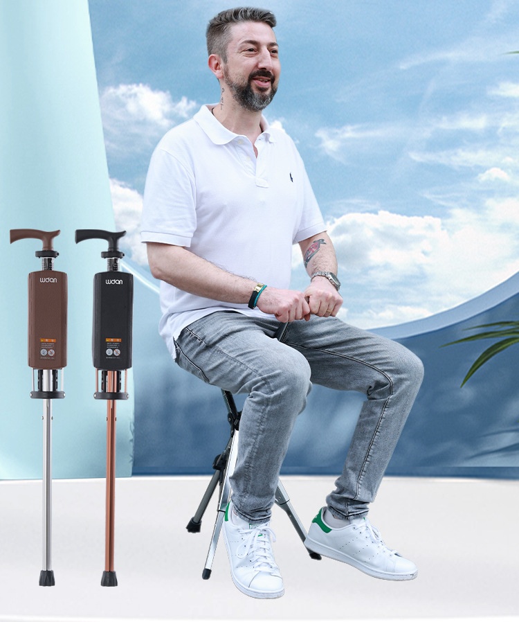 001 Stool Walking Stick Multi-Functional Anti-Slip Lightweight Foldable Elderly Cane Chair For Hiking_voghion.com