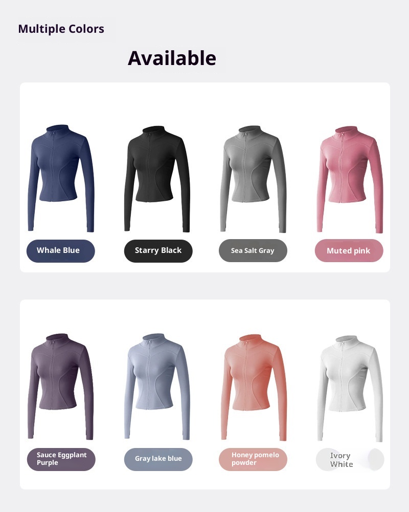 001 Lulu Yoga Giacca sportiva aderente, traspirante, ad asciugatura rapida, con colletto alto, vestibilità slim e dimagrante, per allenamento, ad alta elasticità_voghion.com