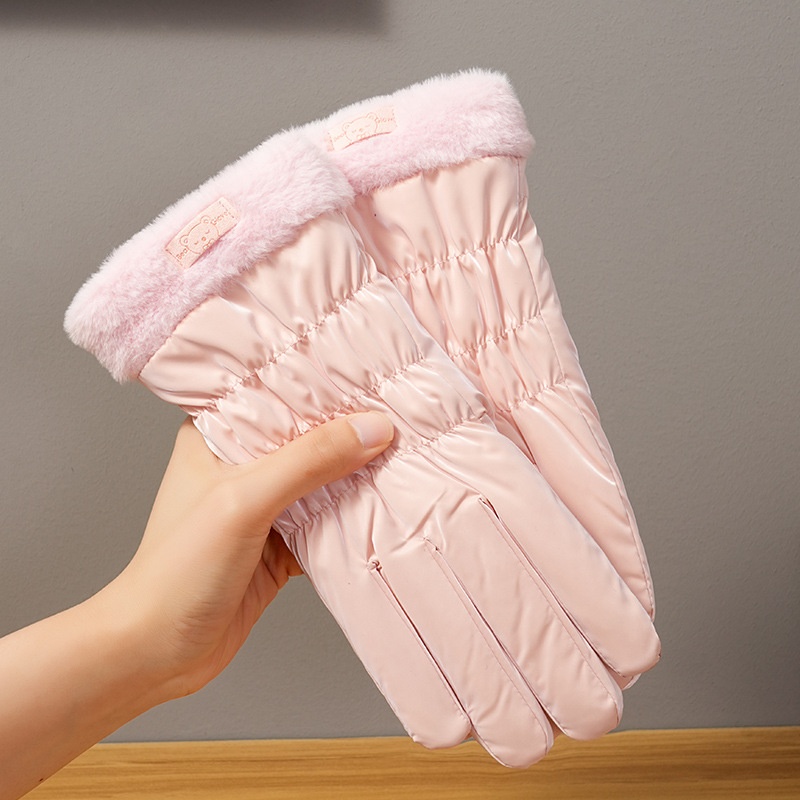 001 Ski Warme, wasserabweisende Handschuhe für Studentinnen mit niedlichen Bärenohren, Touchscreen-Funktion, Winter-Radfahren, kältebeständig, verdickt, Outdoor-Handschuhe_voghion.com