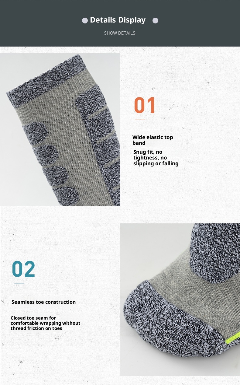 ActiveGo ActiveGo 2023 Nuovo Inverno Lungo Tubo Sci Alpinismo Escursionismo Uomo E Donna Spessore Alzato Asciugamano Fondo Sopra Il Ginocchio Calzini Da Neve_voghion.com