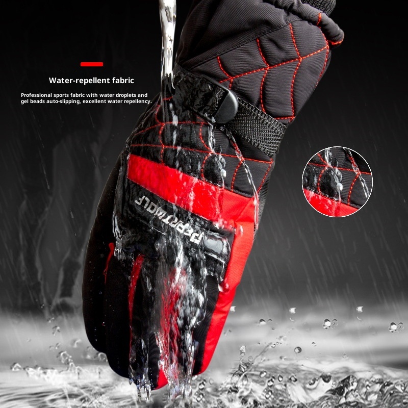 001 Men's Winter Ski Warm Motorcycle Electric Bike Waterproof Cold-Proof Non-Slip Thickened Cotton Gloves_voghion.com