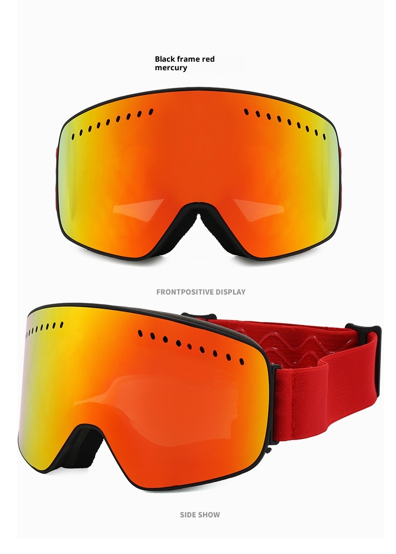 Gafas de esquí de doble capa antivaho, superficie de columna colorida y amplia visión, resistentes al viento, para invierno, para miopía y montañismo._voghion.com