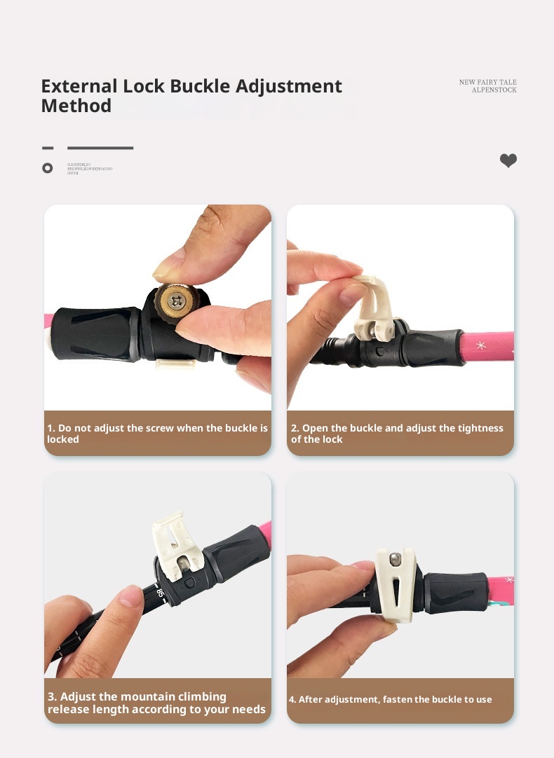 001 Robinson Children's Hiking Carbon Fiber Ultra-light Short External Lock Portable Youth Boys And Girls Walking Stick_voghion.com