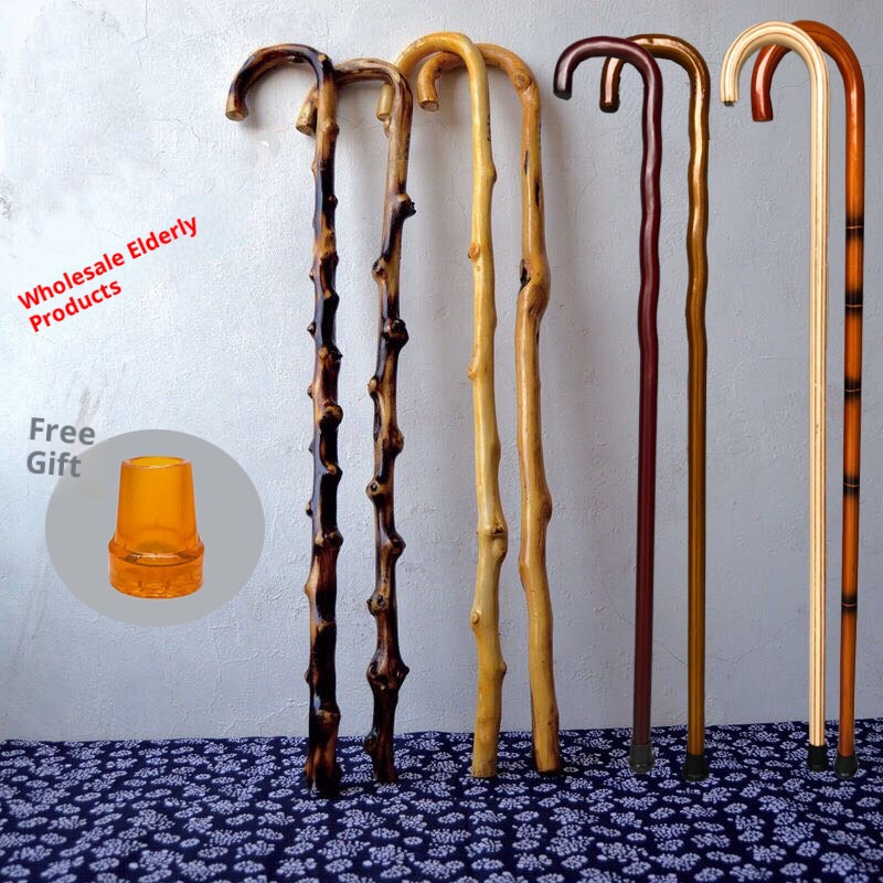 001 Bastone da trekking in rattan di alta qualità, in legno massello, per anziani, con spedizione gratuita, integrato, antiscivolo_voghion.com