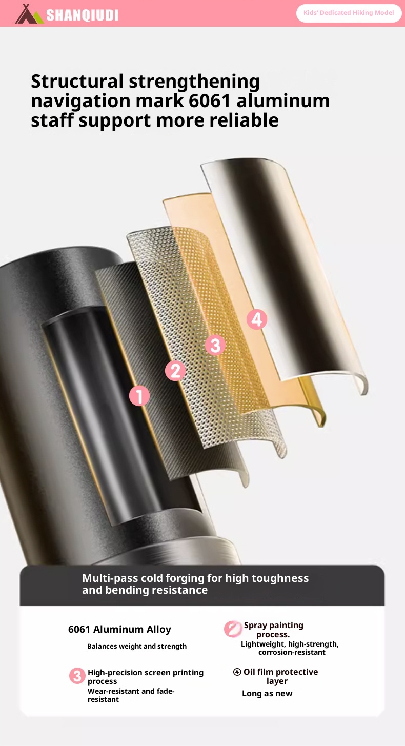 001 Bastone da passeggio ultraleggero pieghevole per bambini da 32 cm, per arrampicata e trekking_voghion.com