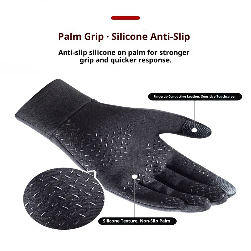 001 Winterwarme Handschuhe für Outdoor-Sportarten wie Skifahren, Laufen und Radfahren, mit Fleece gefüttert, dick, Touchscreen-geeignet, winddicht und wasserdicht_voghion.com