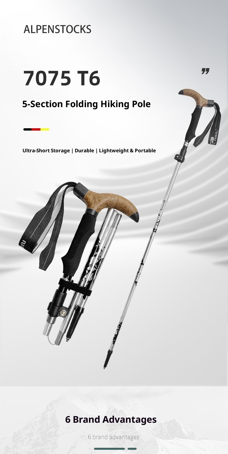 001 Manico curvo ultra corto in lega di alluminio a forma di T per esterni, pieghevole, fuoristrada, arrampicata, escursionismo, multifunzionale, camminata_voghion.com