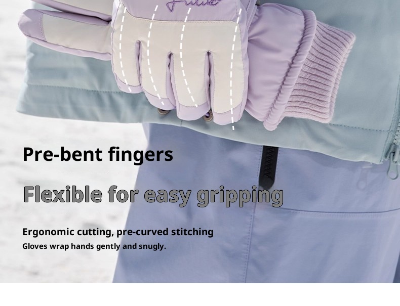 Gants de ski ActiveGo pour femmes, collection hiver 2025, doublés polaire, chauds et épais, résistants au froid, imperméables et compatibles écrans tactiles._voghion.com