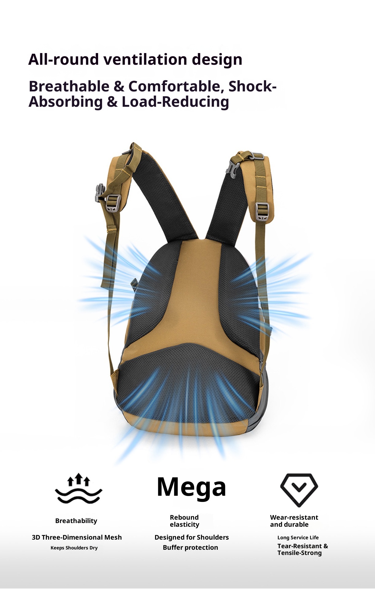 001 Outdoor-Wanderrucksack für Damen, wasserdicht, ultraleicht, klein (22 l), ideal zum Wandern und Bergsteigen, leichter Rucksack_voghion.com