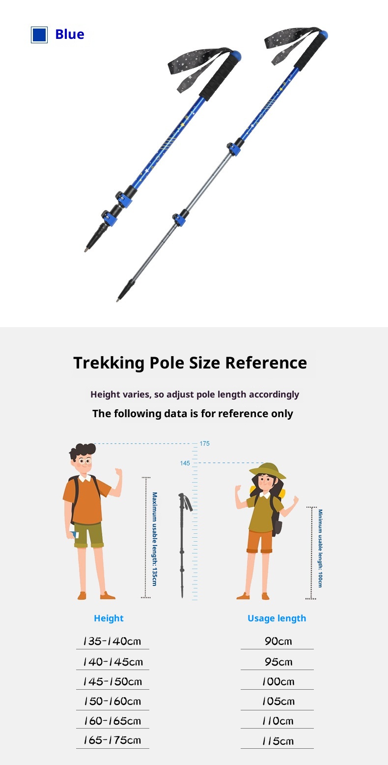 001 Bastón de trekking infantil ultraligero LACAL para exteriores, senderismo, escalada y viajes. Bastón telescópico especial._voghion.com