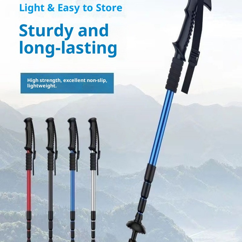 001 Bastone da passeggio per arrampicata all'aperto per uomini e donne, asta telescopica pieghevole per bambini, attrezzatura per la spedizione gratuita_voghion.com