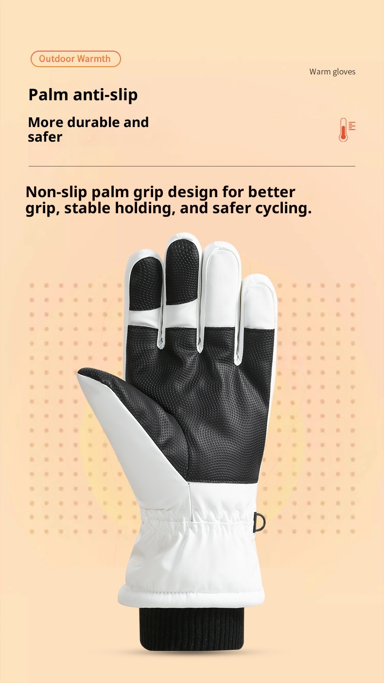 001 Verdikte skihandschoenen voor heren, winddicht, bestand tegen de kou, waterdicht, fleecevoering, warme winterkatoen,_voghion.com