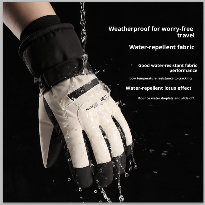 001 Women's Winter Ski Gloves, Warm, Touchscreen, Cold-Proof, Snow Play, Water-Resistant, Thickened, Fleece-Lined, Cycling,_voghion.com