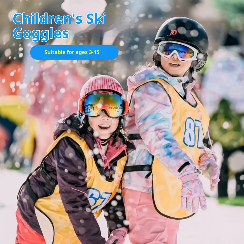 001 Children's Boys And Girls Double Layer Anti-Fog Winter Snow Snow-Proof Blind Ski Goggles Windproof Cycling Glasses_voghion.com