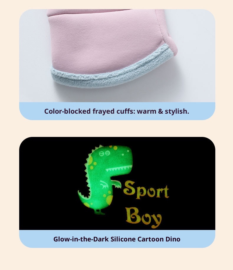 001 Winter Children's Warm Gloves Windproof Water-Resistant Boys And Girls Skiing Snow Play Fleece-Lined Cycling Outdoor_voghion.com