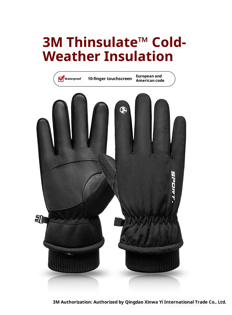 001 Ski For Men And Women Q9067 Waterproof Cold-Proof Fleece-Lined Sports Thick Riding Warm Touchscreen Winter Gloves Export_voghion.com