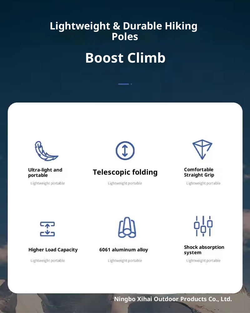 001 Ultraleichter, teleskopierbarer, faltbarer Profi-Trekkingstock aus Aluminiumlegierung für Wanderungen und Klettertouren_voghion.com