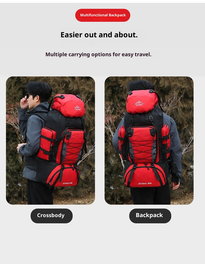 001 Nuovo zaino da 90 litri per alpinismo, leggero e impermeabile, da uomo, casual, da viaggio, da escursionismo, da campeggio_voghion.com