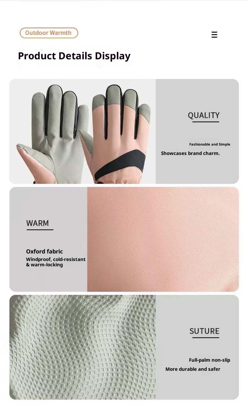 001 Herren Winter-Skihandschuhe mit Touchscreen, wasserdicht, winddicht, warm, mit Fleece gefüttert, kältebeständig, für Outdoor-Aktivitäten wie Radfahren und Bergsteigen_voghion.com