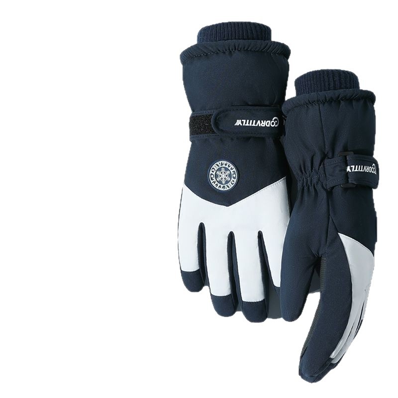 001 Winter-Skihandschuhe für Herren, Touchscreen-fähig, wasserdicht, fleecegefüttert, dick gefüttert, warm, winddicht, für Outdoor-Sportarten, für Studenten_voghion.com