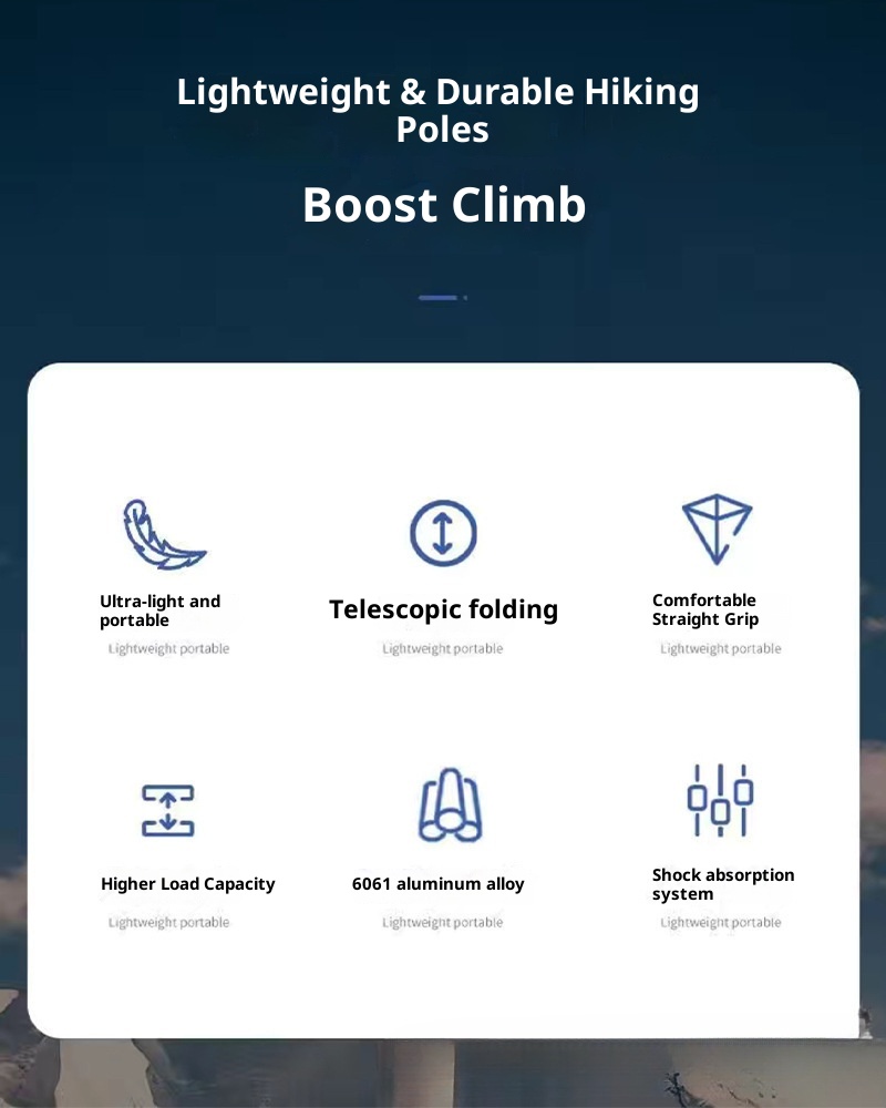 001 Bastone da passeggio telescopico pieghevole professionale per escursionismo all'aperto e arrampicata in lega di alluminio_voghion.com