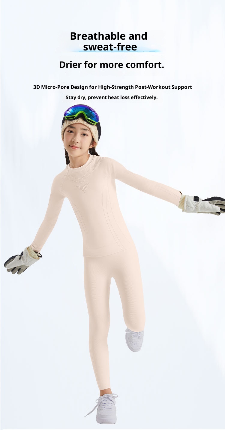 001 Ski Quick-Dry Clothing For Children Boys And Girls Same Style Outdoor Base Layer Knitted Seamless Thermal Underwear_voghion.com