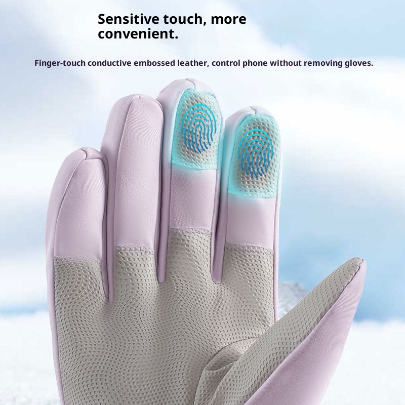 001 Verdikte skihandschoenen voor heren, winddicht, bestand tegen de kou, waterdicht, fleecevoering, warme winterkatoen,_voghion.com