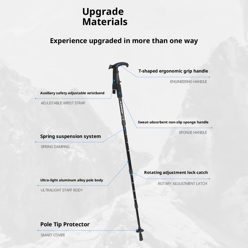 001 Trekking Professional Outdoor Faltkletterstock Carbon Teleskop Wanderstock Sonstiges Großhandel_voghion.com