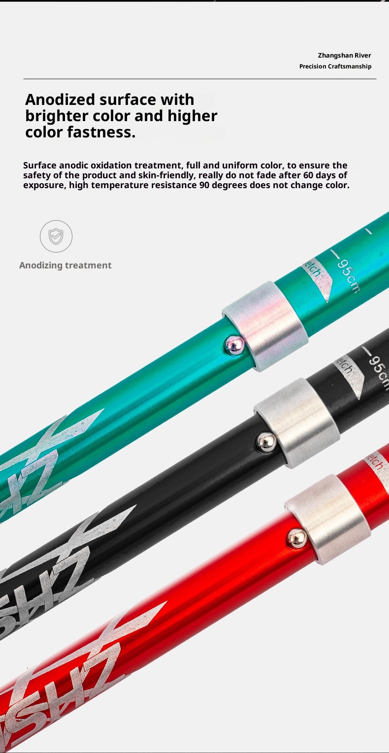 001 Bastone telescopico pieghevole leggero multifunzionale per arrampicata, escursionismo, camminata, antiscivolo_voghion.com