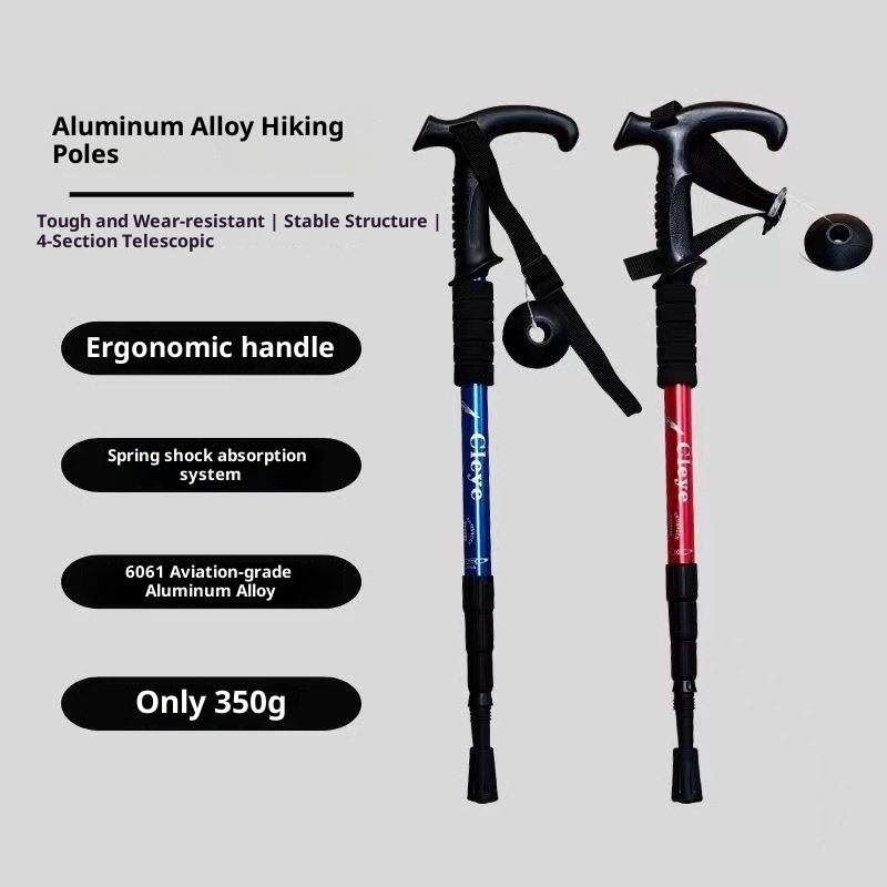 001 Teleskopowa składana laska do wspinaczki, sprzęt outdoorowy, ultralekki, ultrakrótki kij trekkingowy_voghion.com