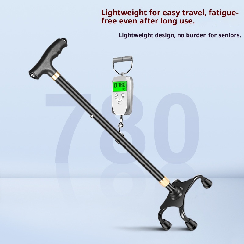 001 Elderly Telescopic Four-Legged For Seniors Special Armrest Cane Lightweight Multifunctional Non-Slip Walking Stick_voghion.com