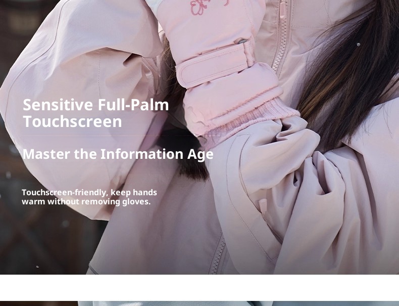 Gants de ski ActiveGo pour femmes, collection hiver 2025, doublés polaire, chauds et épais, résistants au froid, imperméables et compatibles écrans tactiles._voghion.com