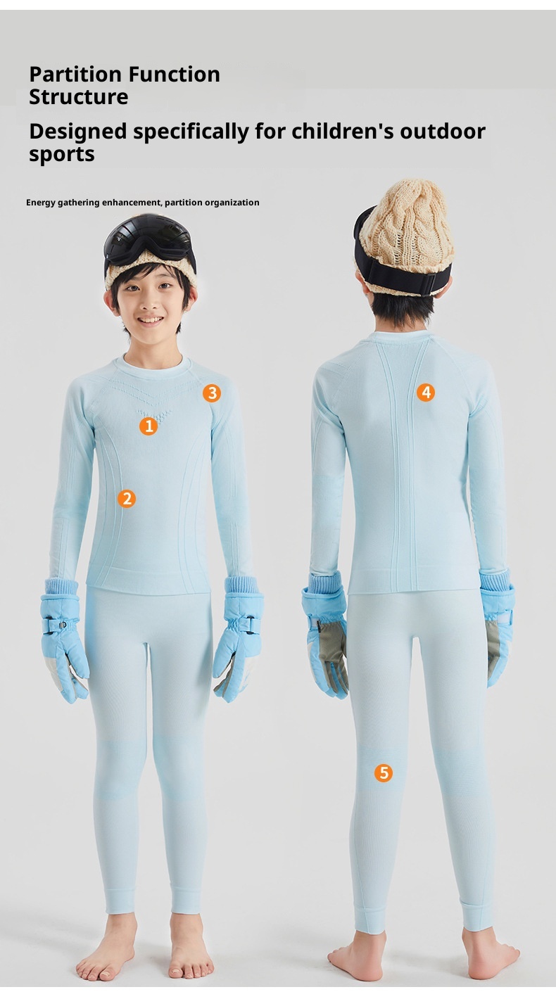 001 Cold Element Roupa Térmica Infantil de Secagem Rápida para Esqui, Conjunto de Calça e Roupa Íntima Térmica para Meninas e Meninos, Ideal para Outono e Inverno._voghion.com