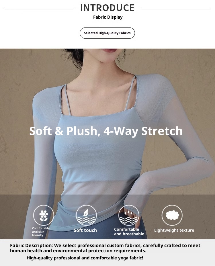 001 Yoga Clothes With Chest Pads Fo Women, Mesh Splicing, Quick-dy Spots Top, High-end Feel, Pilates Taining Fitness_voghion.com