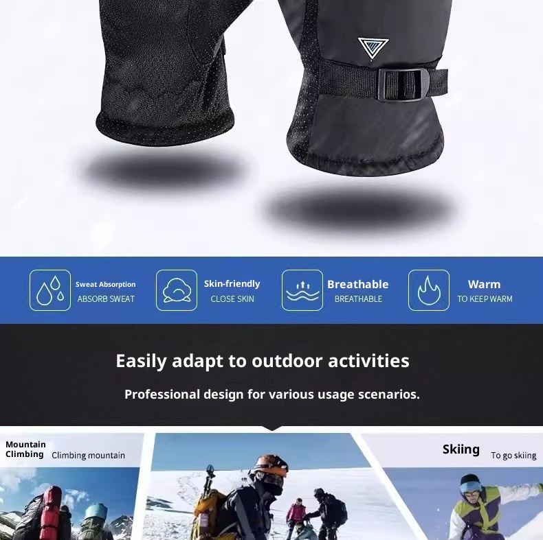 001 Winter Warm For Men, Thickened Fleece-Lined, Motorcycle And Electric Bike Riding, Cold-Proof, Windproof, Waterproof, Ski_voghion.com