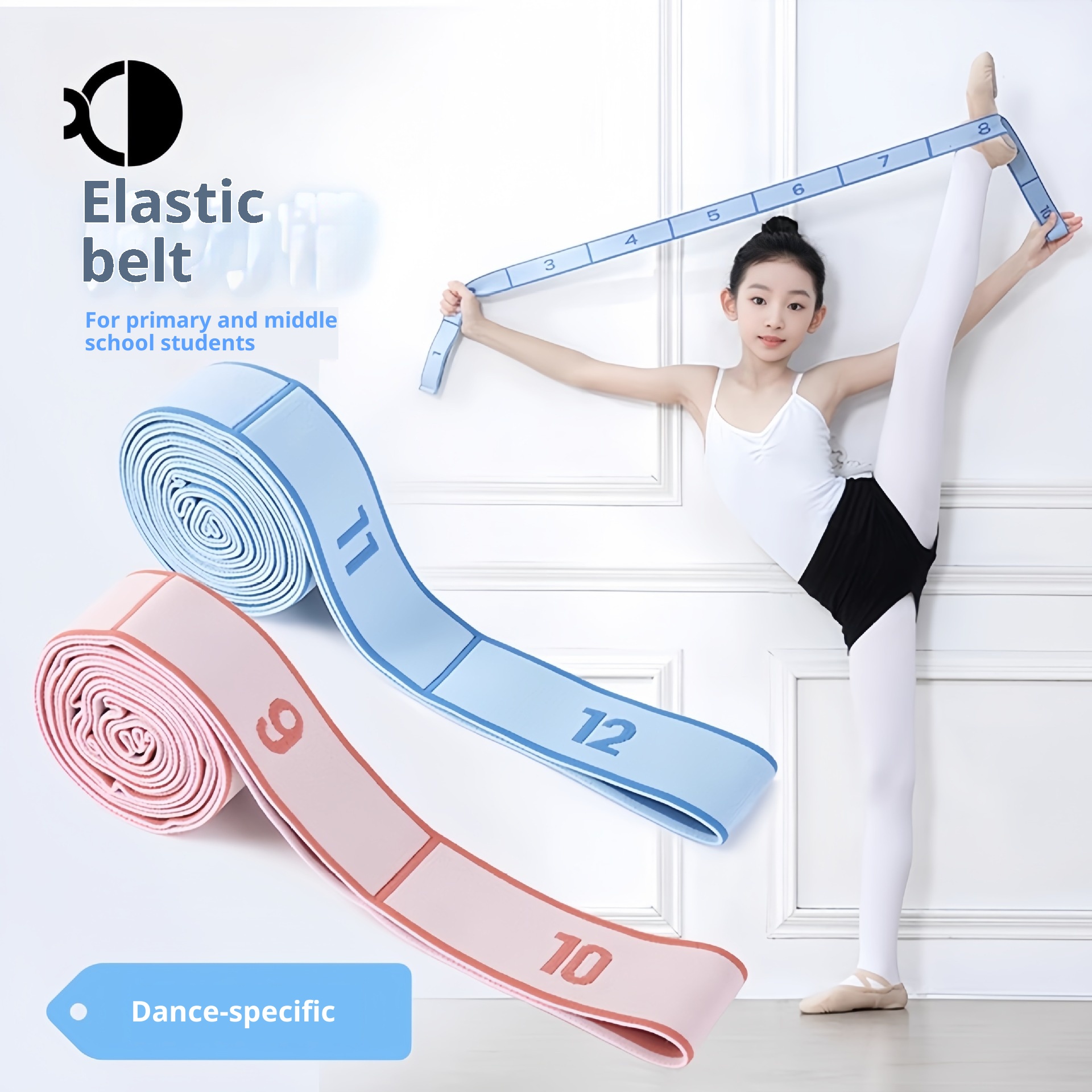 001 Fascia elastica per esercizi di danza classica per bambini, con 12 griglie digitali e resistenza allo stretching_voghion.com