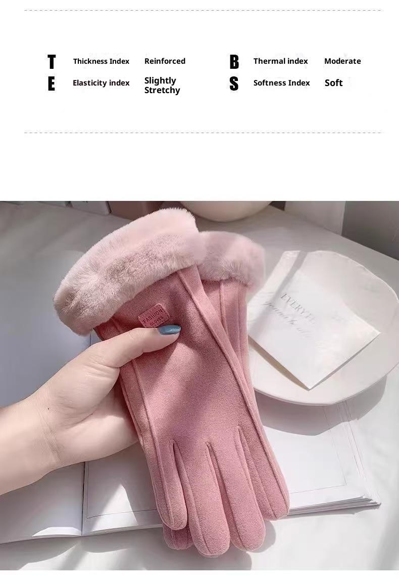 001 Warm voor dames Winter Fleece gevoerd Verdikt Fietsen Koudebestendig Winddicht Touchscreen Outdoor Skiën Rijhandschoenen_voghion.com