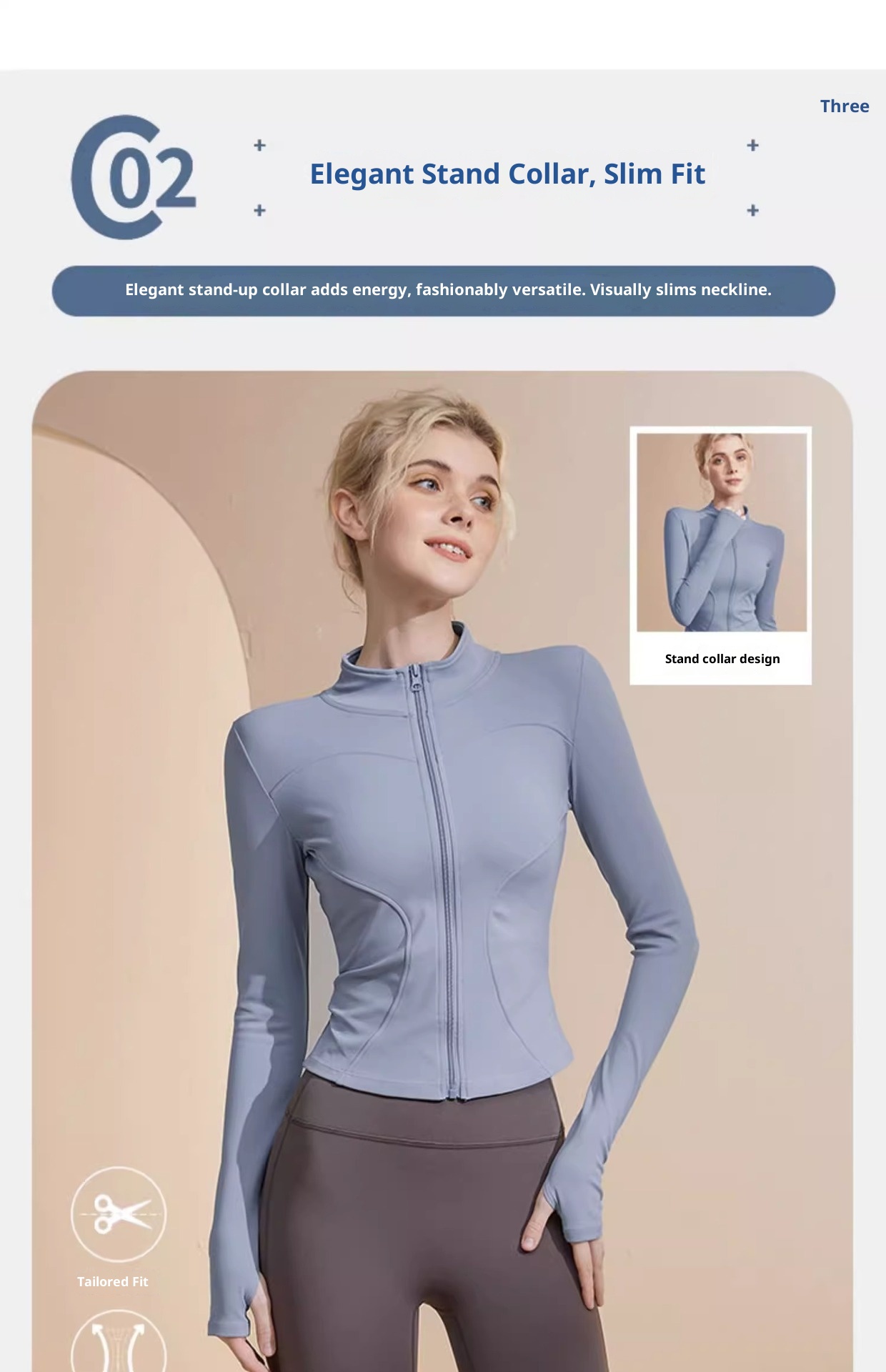 001 Lulu Yoga Giacca sportiva aderente, traspirante, ad asciugatura rapida, con colletto alto, vestibilità slim e dimagrante, per allenamento, ad alta elasticità_voghion.com