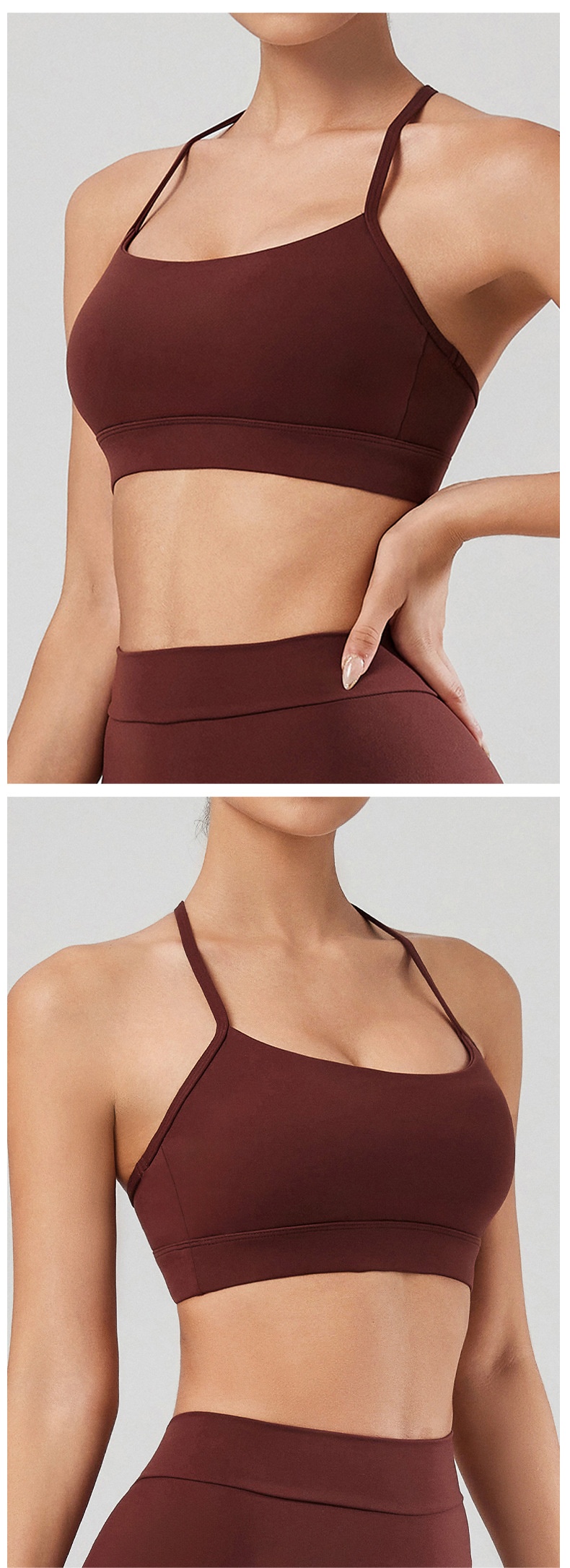 001 Reggiseno sportivo aderente antiurto con schiena a Y europeo e americano per donna, per fitness, corsa, attività all'aperto, ad asciugatura rapida_voghion.com