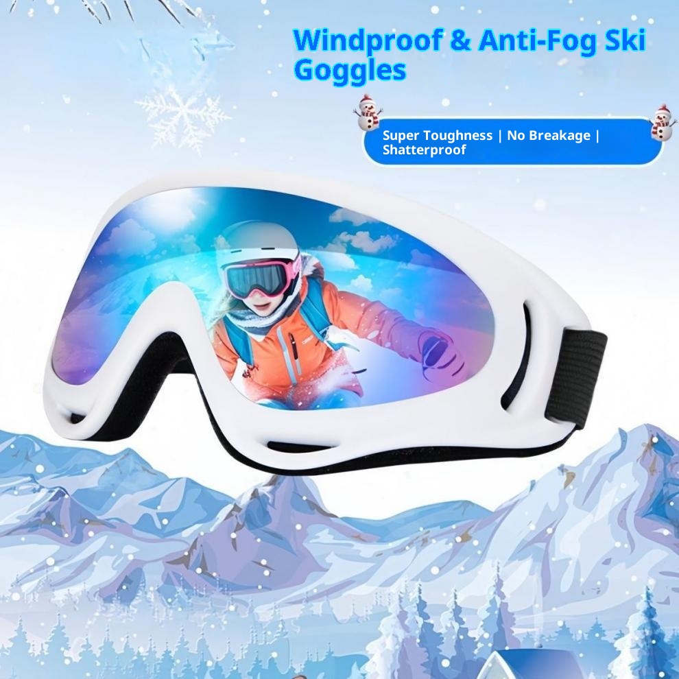 001 Children's Boys And Girls Double Layer Anti-Fog Winter Snow Snow-Proof Blind Ski Goggles Windproof Cycling Glasses_voghion.com