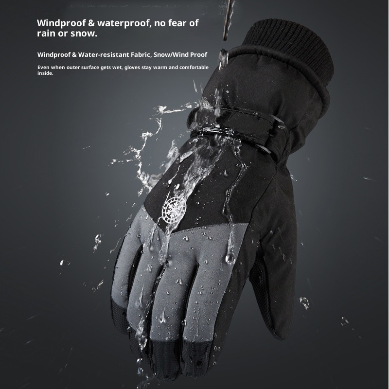 001 Herren-Winter-Skihandschuhe aus Baumwolle, kältebeständig, Touchscreen-kompatibel, fleecegefüttert, verdickt, wasserdicht, winddicht, warm, Damen_voghion.com