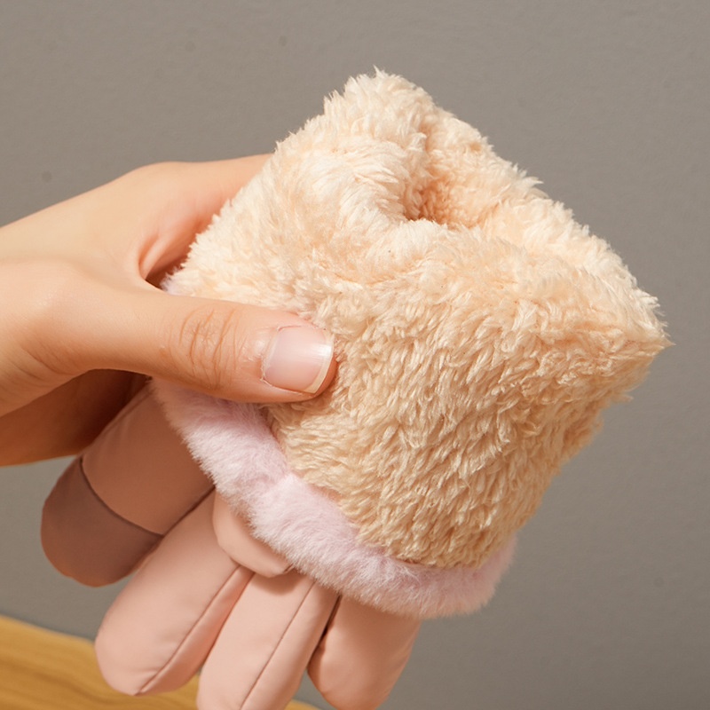 001 Ski Warme, wasserabweisende Handschuhe für Studentinnen mit niedlichen Bärenohren, Touchscreen-Funktion, Winter-Radfahren, kältebeständig, verdickt, Outdoor-Handschuhe_voghion.com