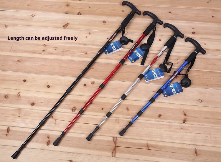 001 Attrezzatura per l'escursionismo: bastoncini da trekking, stampelle per anziani, camminata, escursionismo telescopico in lega di alluminio ultraleggero_voghion.com