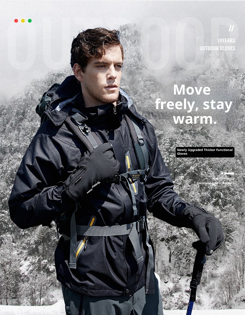 ActiveGo Leiqi Winter Cycling Outdoor Sports Mountaineering Waterproof Windproof Warm Thickened Cotton-Padded Unisex Ski Gloves_voghion.com