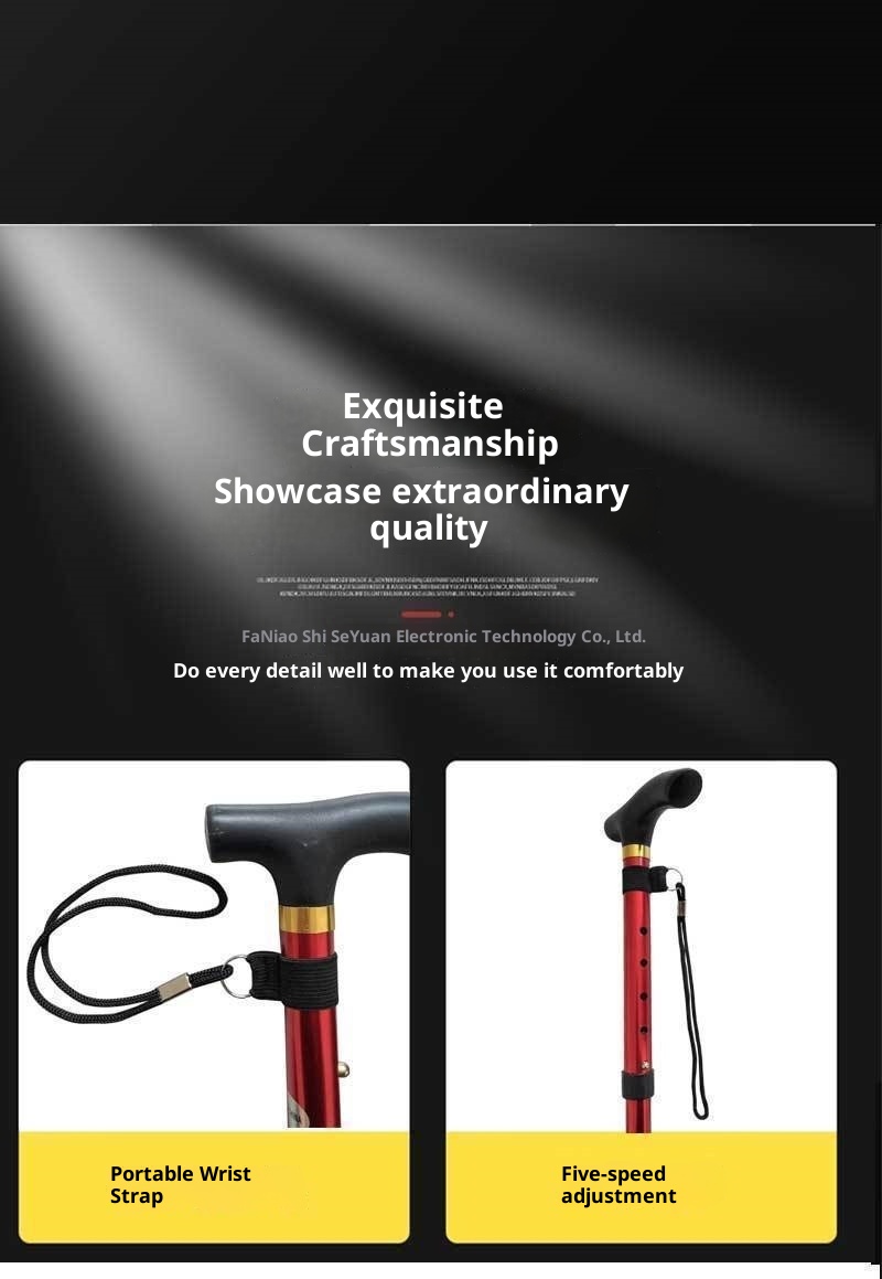 001 Wanderstock, fünfteilig, faltbar, ultrakurz, teleskopierbar, für Damen und Herren, Gummi, ohne Aufdruck_voghion.com