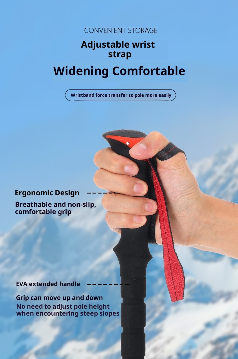 001 7075 Bastone da passeggio telescopico antiscivolo professionale ultraleggero in lega di alluminio per esterni_voghion.com