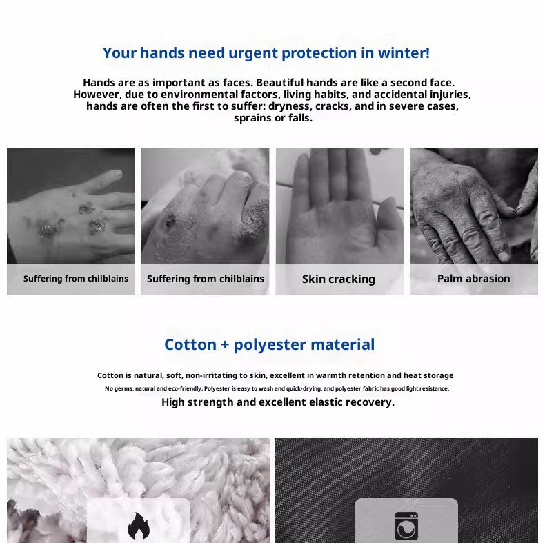 001 Winter Warm Fleece-Lined For Men, Thickened Motorcycle And Electric Bike Riding Gloves, Cold-Proof, Windproof,_voghion.com