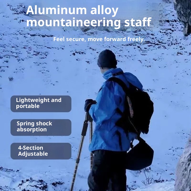 001 Telescopic Folding Oudoor Men And Women Climbing Equipmen Ani-Slip Trekking Pole Walking Sick Ulra-Ligh_voghion.com