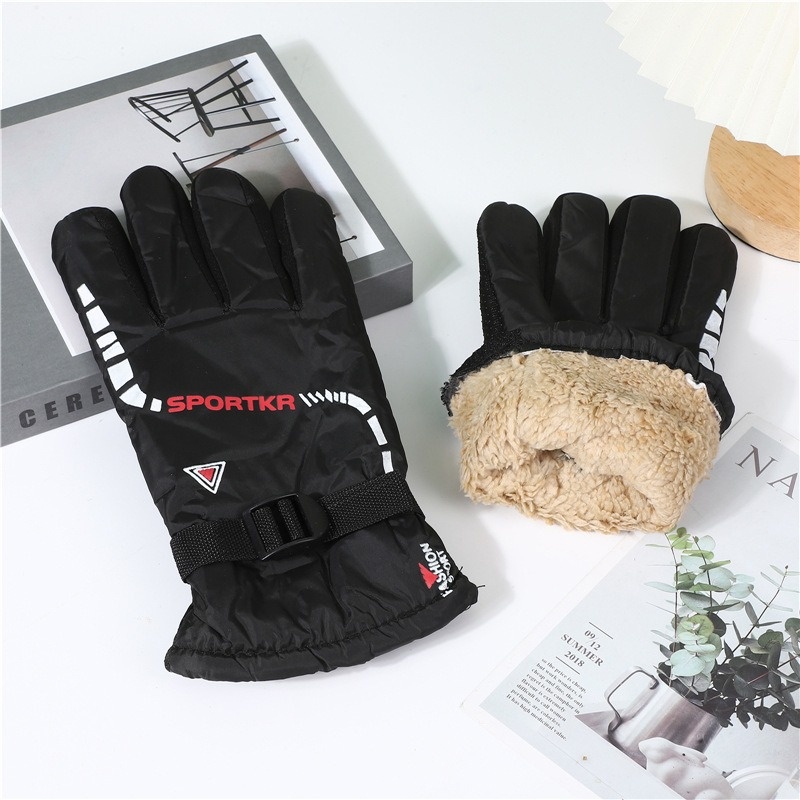 001 Couple Winter Cold-Proof Warm Split-Finger Fashion Triangle Style Outdoor Cycling Hiking Skiing Touchscreen Gloves_voghion.com