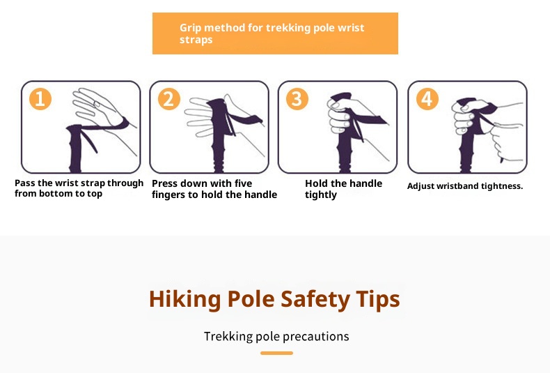 001 6061 Aviation Aluminum Alloy Cleye Outdoor Hiking Telescopic Trekking Pole Walking Stick Crutch Four Section Straight_voghion.com